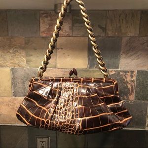 Jane August croc handbag chain strap